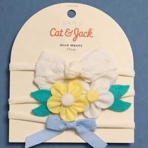 Cat & Jack Floral Head Wraps with White and Yellow Accents